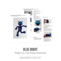 Blue Robot amigurumi pattern by The Flying Dutchman Crochet Design