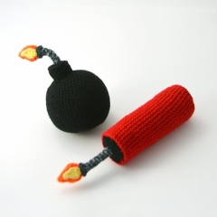 Bomb and Dynamite Stick Set amigurumi pattern by The Flying Dutchman Crochet Design