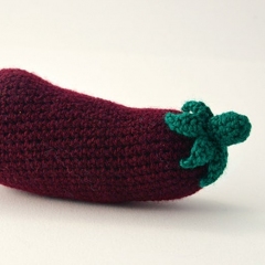 Eggplant amigurumi pattern by The Flying Dutchman Crochet Design