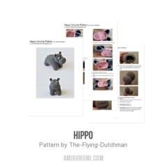 Hippo amigurumi pattern by The Flying Dutchman Crochet Design