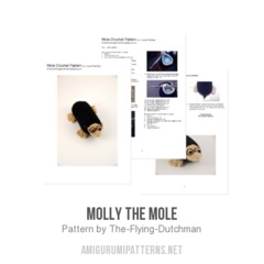 Molly the Mole amigurumi pattern by The Flying Dutchman Crochet Design