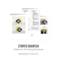 Striped Boarfish amigurumi pattern by The Flying Dutchman Crochet Design