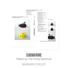 Submarine amigurumi pattern by The Flying Dutchman Crochet Design