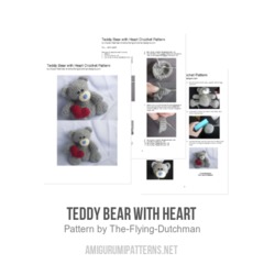 Teddy Bear with Heart amigurumi pattern by The Flying Dutchman Crochet Design