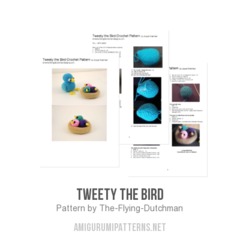Tweety the BIrd amigurumi pattern by The Flying Dutchman Crochet Design