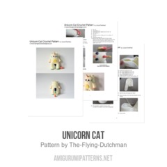 Unicorn Cat amigurumi pattern by The Flying Dutchman Crochet Design