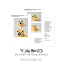 Yellow Monster amigurumi pattern by The Flying Dutchman Crochet Design