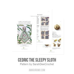 Cedric the Sleepy Sloth amigurumi pattern by SarahDeeCrochet
