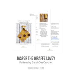 Jasper the Giraffe Lovey amigurumi pattern by SarahDeeCrochet