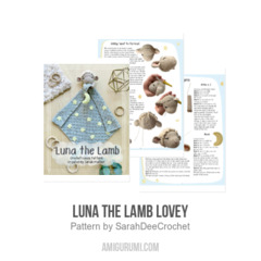 Luna the Lamb Lovey amigurumi pattern by SarahDeeCrochet