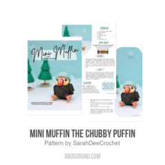 Mini Muffin the Chubby Puffin amigurumi pattern by SarahDeeCrochet