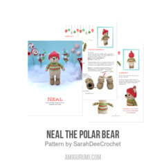 Neal the Polar Bear amigurumi pattern by SarahDeeCrochet