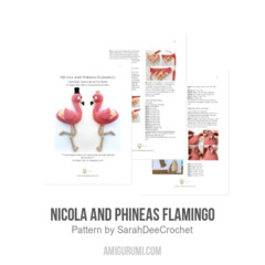 Nicola and Phineas Flamingo amigurumi pattern by SarahDeeCrochet
