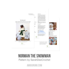 Norman the Snowman amigurumi pattern by SarahDeeCrochet