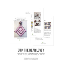 Quin the Bear Lovey amigurumi pattern by SarahDeeCrochet