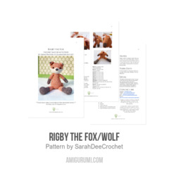 Rigby the Fox/Wolf amigurumi pattern by SarahDeeCrochet