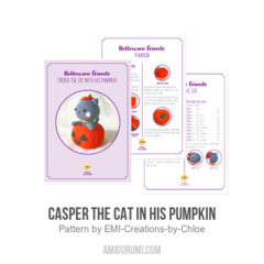Casper the Cat in his Pumpkin amigurumi pattern by EMI Creations by Chloe