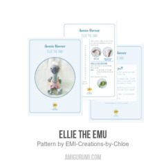 Ellie the Emu amigurumi pattern by EMI Creations by Chloe