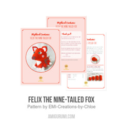 Felix the Nine-Tailed Fox amigurumi pattern by EMI Creations by Chloe