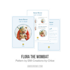 Flora the Wombat amigurumi pattern by EMI Creations by Chloe