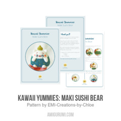 Kawaii Yummies: Maki Sushi Bear amigurumi pattern by EMI Creations by Chloe
