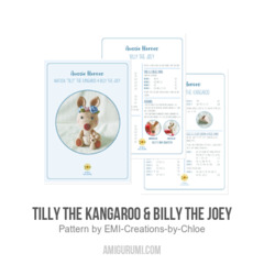 Tilly the Kangaroo & Billy the Joey amigurumi pattern by EMI Creations by Chloe