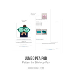 Jumbo Pea Pod amigurumi pattern by Stitch by Fay