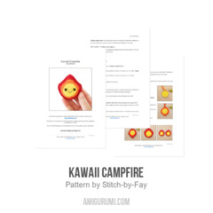 Kawaii Campfire amigurumi pattern by Stitch by Fay