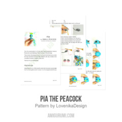 Pia the Peacock amigurumi pattern by LovenikaDesign