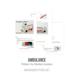Ambulance amigurumi pattern by Marika Uustare