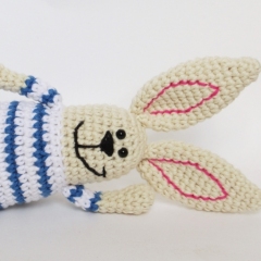 Bunny in a striped shirt amigurumi by Marika Uustare