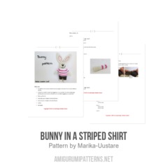 Bunny in a striped shirt amigurumi pattern by Marika Uustare