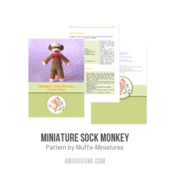 Miniature Sock Monkey amigurumi pattern by Muffa Miniatures