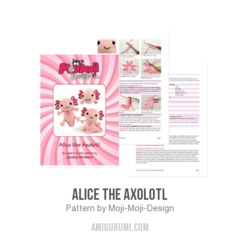 Alice the Axolotl amigurumi pattern by Janine Holmes at Moji-Moji Design