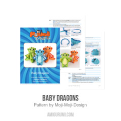 Baby Dragons amigurumi pattern by Janine Holmes at Moji-Moji Design