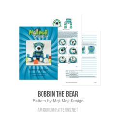 Bobbin the Bear amigurumi pattern by Janine Holmes at Moji-Moji Design