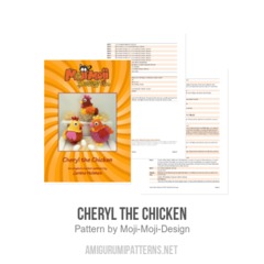 Cheryl the Chicken amigurumi pattern by Janine Holmes at Moji-Moji Design