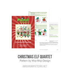 Christmas Elf Quartet amigurumi pattern by Janine Holmes at Moji-Moji Design