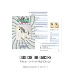 Curlicue the Unicorn amigurumi pattern by Janine Holmes at Moji-Moji Design
