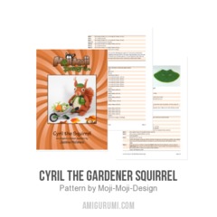 Cyril the gardener squirrel amigurumi pattern by Janine Holmes at Moji-Moji Design