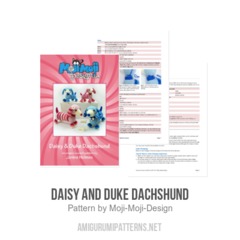 Daisy and Duke Dachshund amigurumi pattern by Janine Holmes at Moji-Moji Design