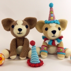 Diggory and Dave the Dancing Dogs amigurumi by Janine Holmes at Moji-Moji Design