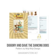 Diggory and Dave the Dancing Dogs amigurumi pattern by Janine Holmes at Moji-Moji Design