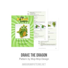 Drake the Dragon amigurumi pattern by Janine Holmes at Moji-Moji Design