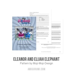 Eleanor and Elijah elephant amigurumi pattern by Janine Holmes at Moji-Moji Design