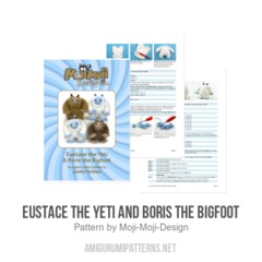 Eustace the Yeti and Boris the Bigfoot amigurumi pattern by Janine Holmes at Moji-Moji Design