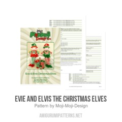 Evie and Elvis the Christmas elves amigurumi pattern by Janine Holmes at Moji-Moji Design