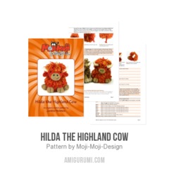 Hilda the Highland Cow amigurumi pattern by Janine Holmes at Moji-Moji Design