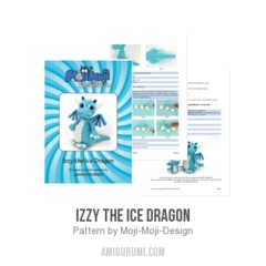 Izzy the Ice Dragon amigurumi pattern by Janine Holmes at Moji-Moji Design