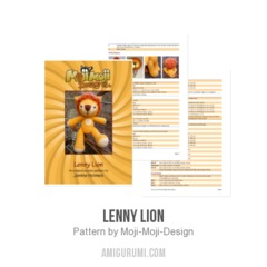Lenny Lion amigurumi pattern by Janine Holmes at Moji-Moji Design